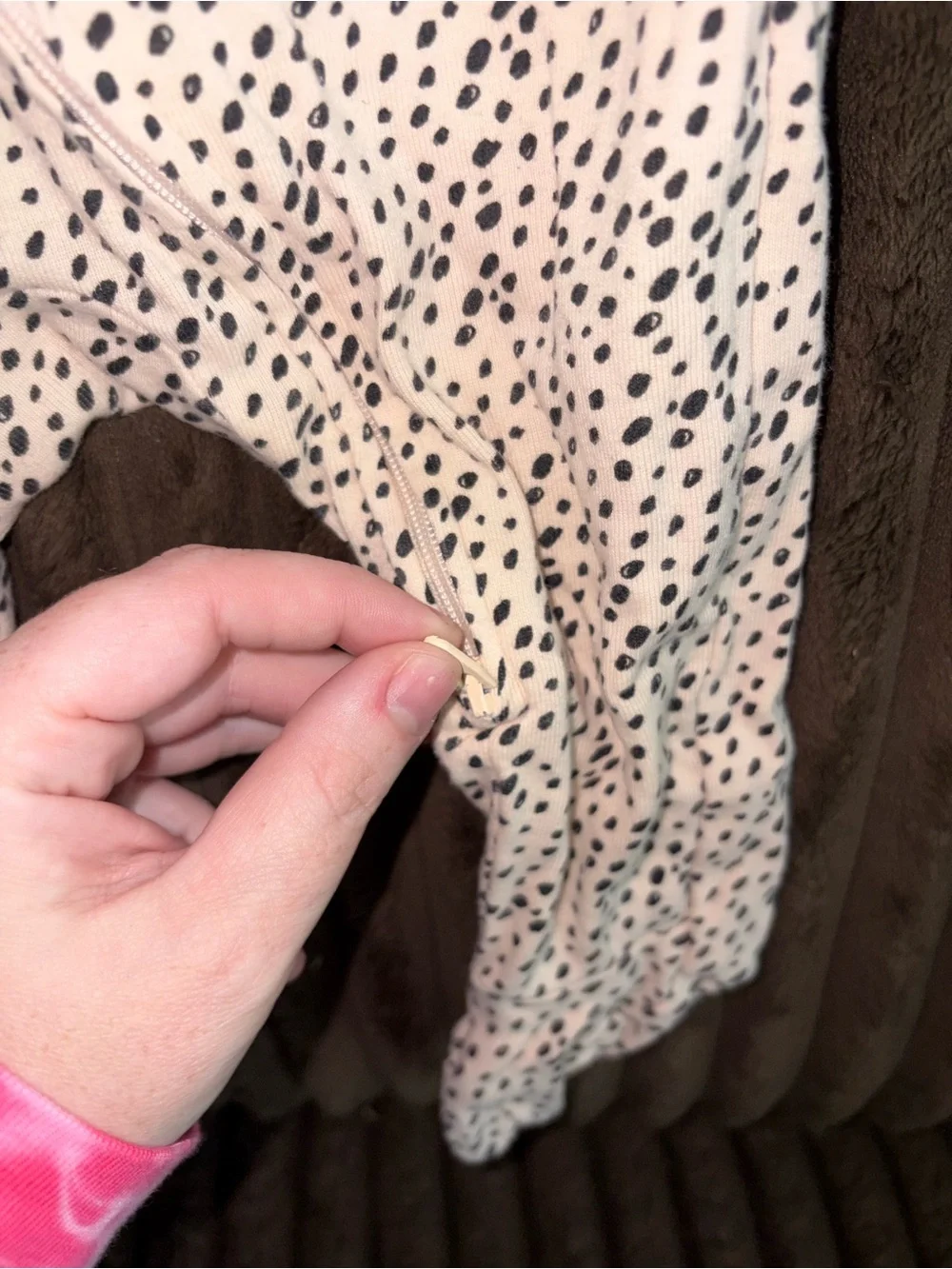 Neutral Cheetah Print Long Sleeve Baby One-Piece